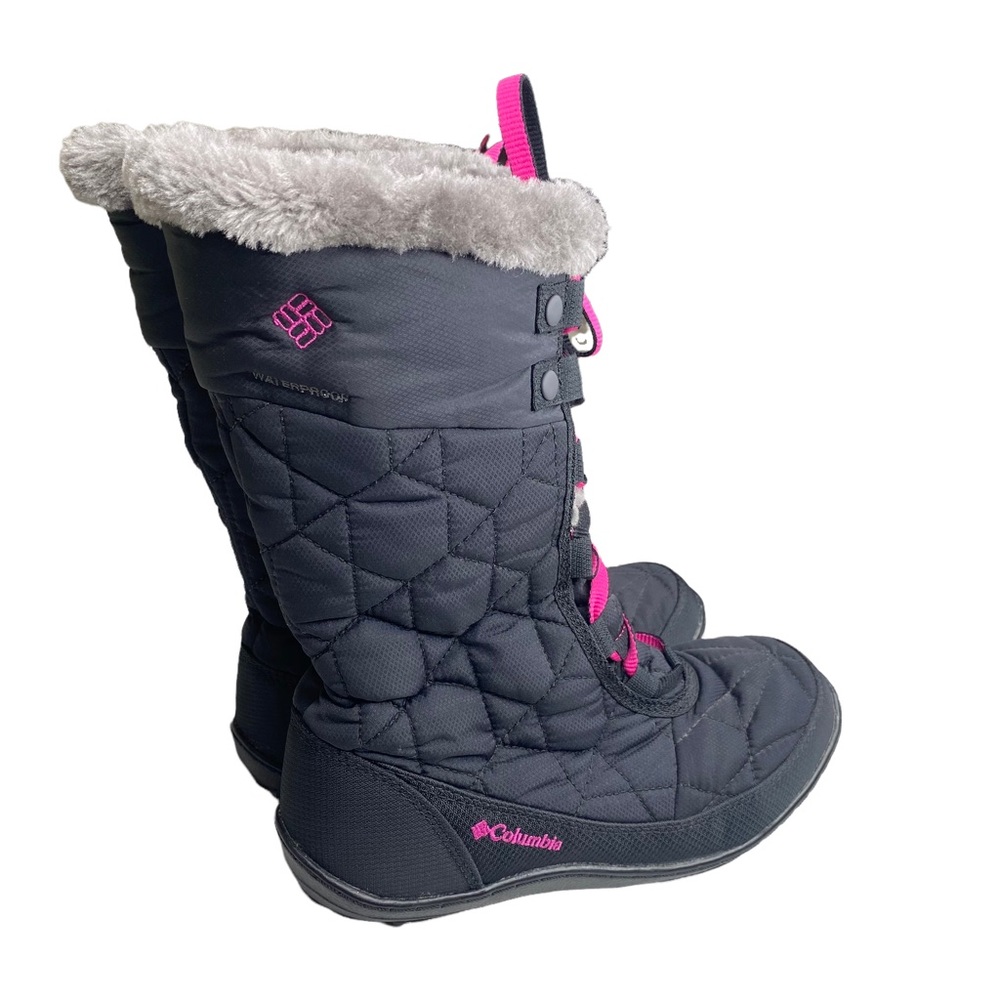 new Columbia ✪ Minx III Mid Faux Fur Waterproof Snow Boots ✪ Black Pink ✪ Size 4 - Picture 2 of 16